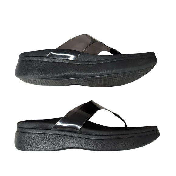 Vionic Sunrise Luminous Sandal Womans Size 8 Black Clear Comfort Thong Flip Flop - Picture 8 of 14